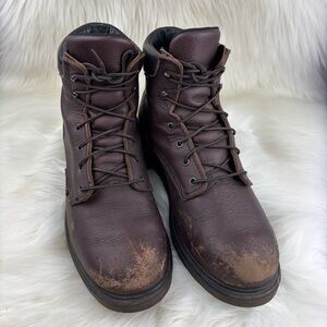 Red Wing Brown Leather Boots Lace up with Sturdy Sole